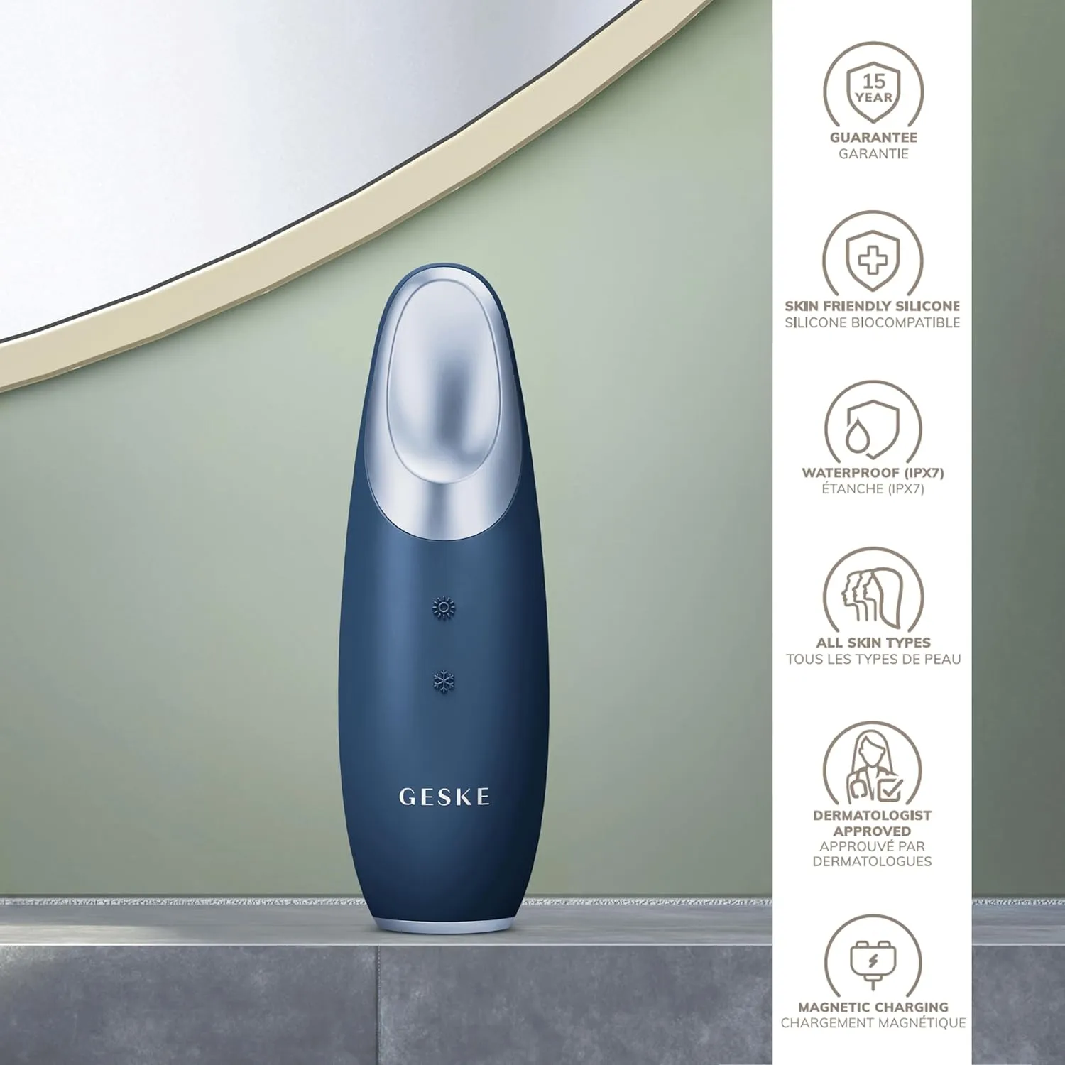 SmartAppGuided™ Warm & Cool Eye Energizer | 6 in 1 | Heated Eye Massager | Combat Dark Circles & Under-Eye Bags | Refresh Droopy Eyelids | Anti-Stress & Relaxation | Sonic Massaging