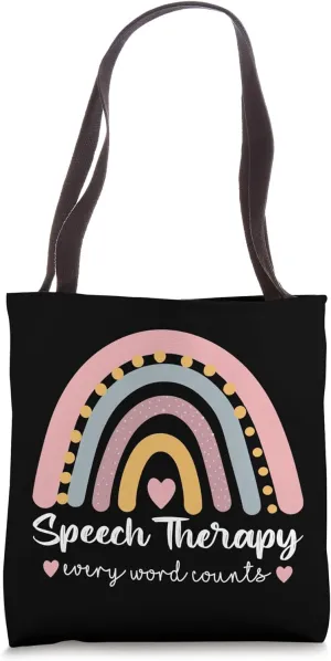 Speech Therapy Rainbow Cute SLP Speech Language Pathology Tote Bag