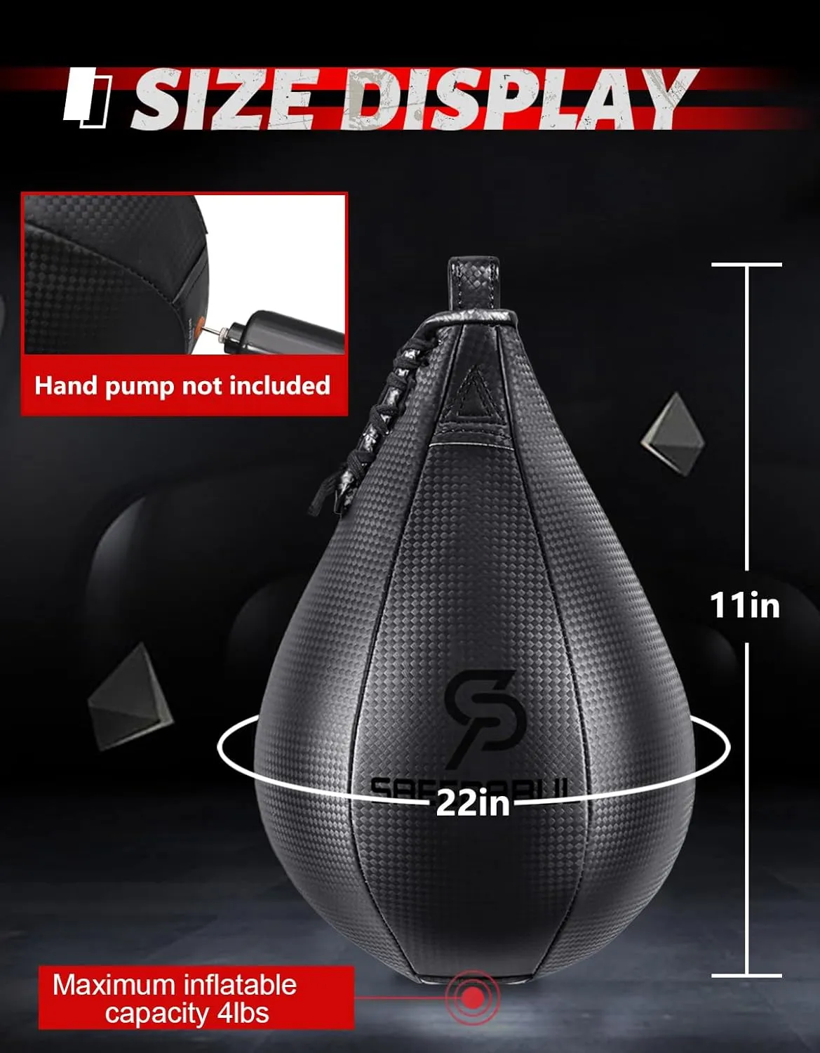 Speed Bag,Speed Bag for Boxing,PU Leather Reflex Training Pear Shaped Punching Bag,Fast Reaction Skills Development Perfect for Kids Teens Adults Boxing Coaches