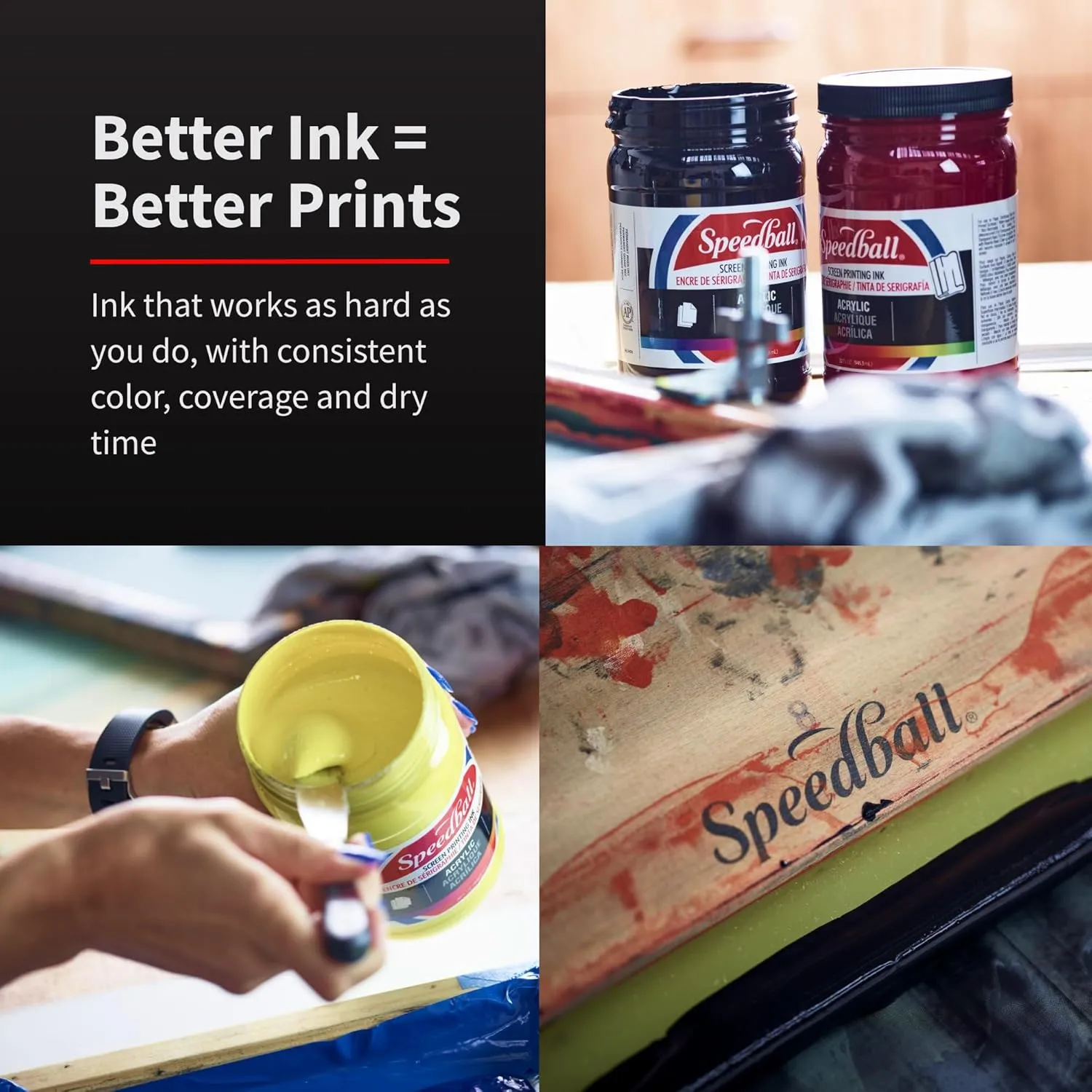 Speedball 4600 Fabric Screen Printing Ink, 32 fl oz., Black
