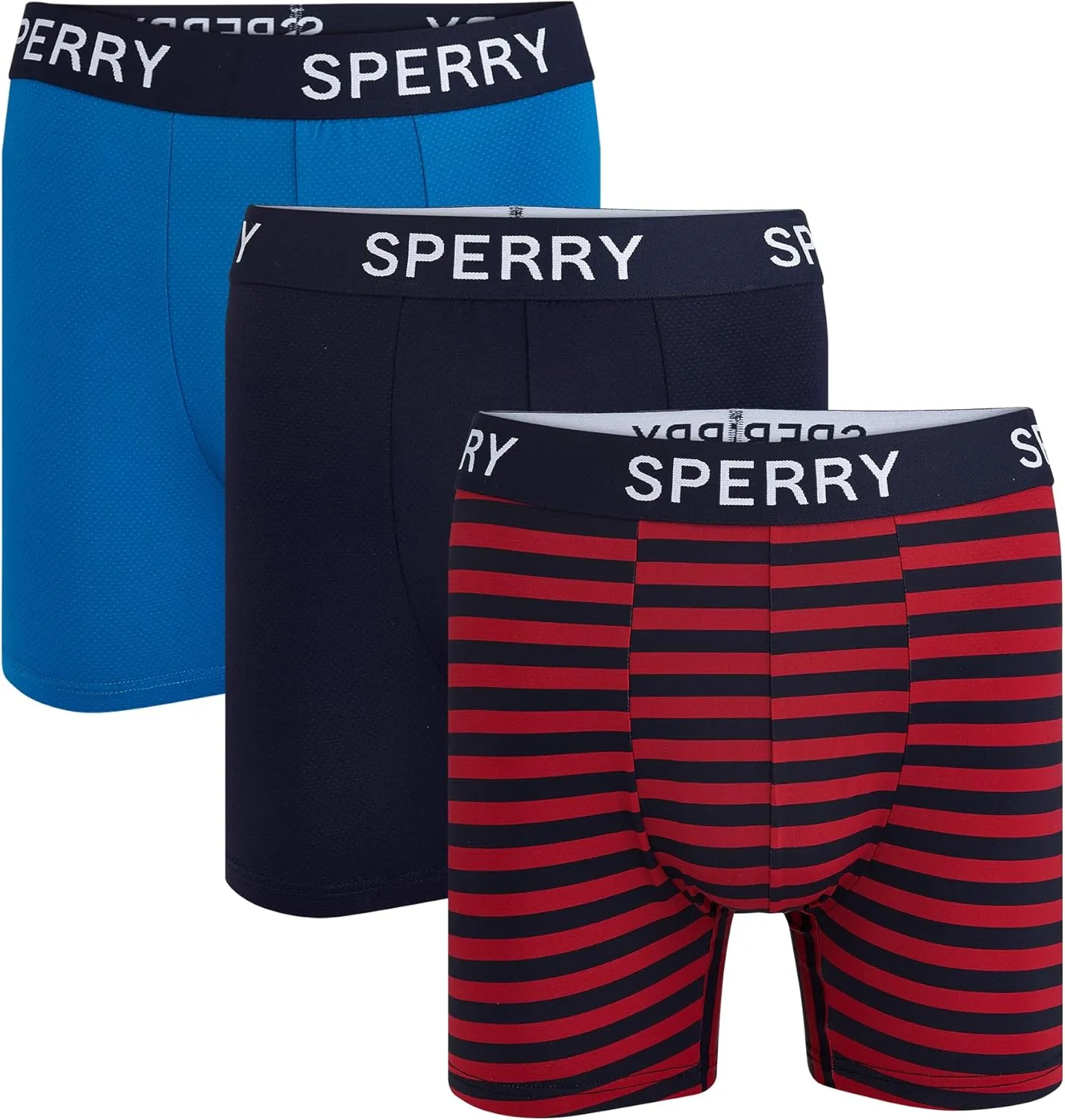 Sperry 3-Pack Mens Quick Dry Performance Mesh Boxer Briefs – Moisture Wicking, Cooling, Breathable Nylon Mens Athletic Boxers