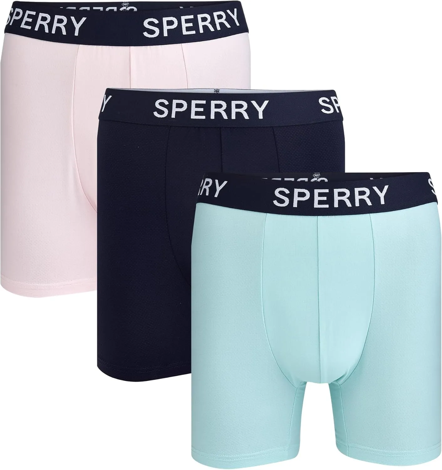 Sperry 3-Pack Mens Quick Dry Performance Mesh Boxer Briefs – Moisture Wicking, Cooling, Breathable Nylon Mens Athletic Boxers