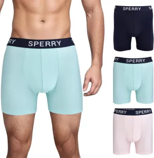 Sperry 3-Pack Mens Quick Dry Performance Mesh Boxer Briefs – Moisture Wicking, Cooling, Breathable Nylon Mens Athletic Boxers