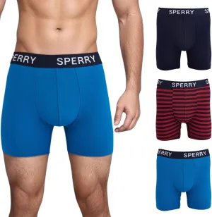 Sperry 3-Pack Mens Quick Dry Performance Mesh Boxer Briefs – Moisture Wicking, Cooling, Breathable Nylon Mens Athletic Boxers