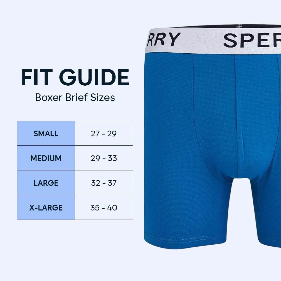 Sperry 3-Pack Mens Quick Dry Performance Mesh Boxer Briefs – Moisture Wicking, Cooling, Breathable Nylon Mens Athletic Boxers