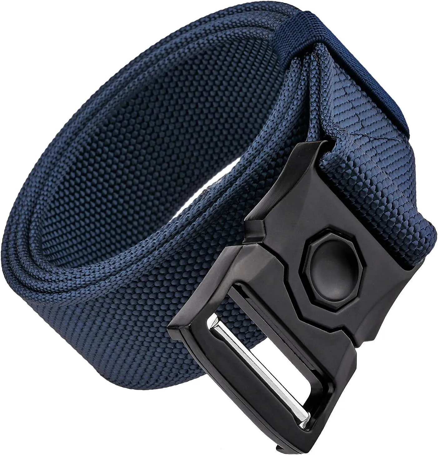 Sportmusies Tactical Belt for Men Nylon Webbing Belt with Heavy-Duty Quick-Release Buckle