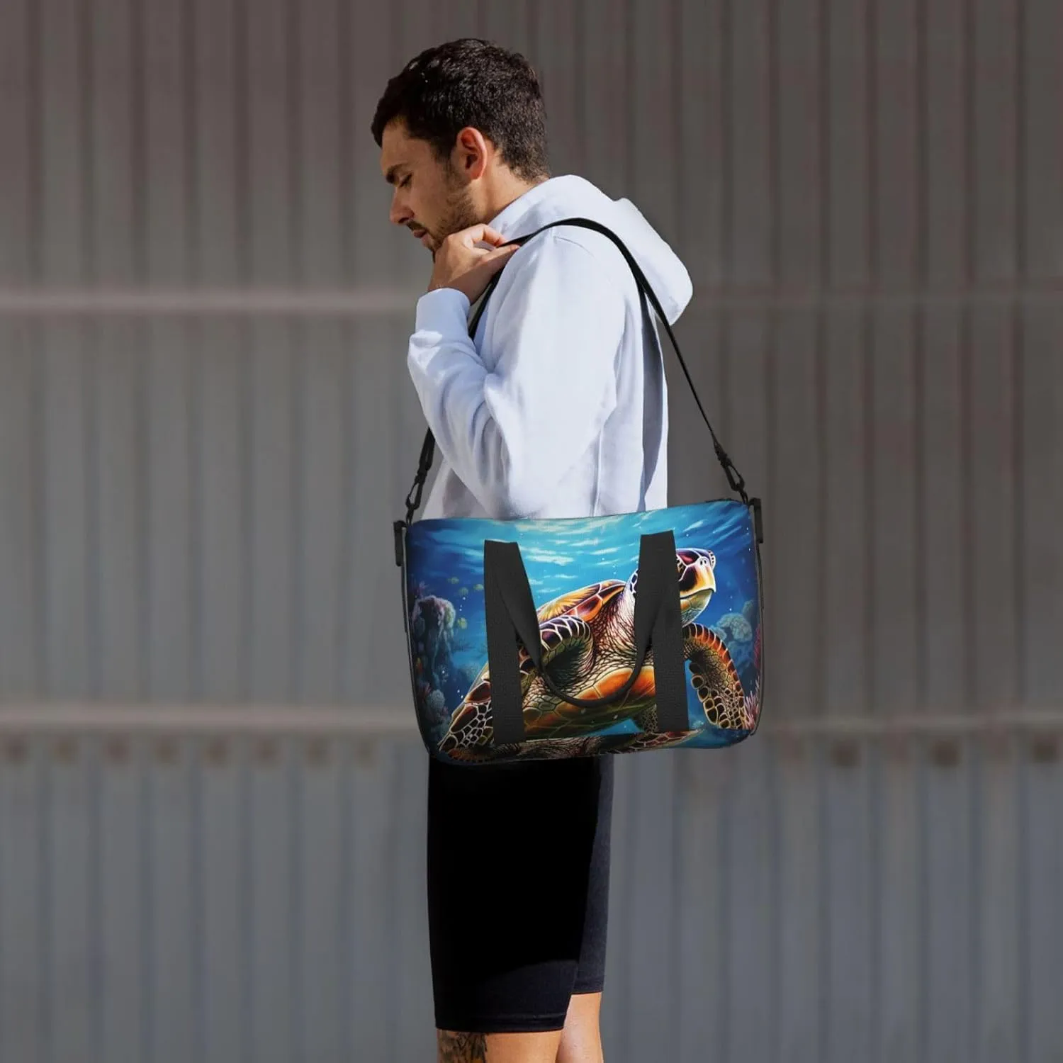 Sports Gym Bag for Women Men Travel Duffel Bag Tote Weekender Bag Carry on Overnight Bag for Travel Swimming Fitness Workout Sports Sea Turtles Diamond Painting Duffle Bag