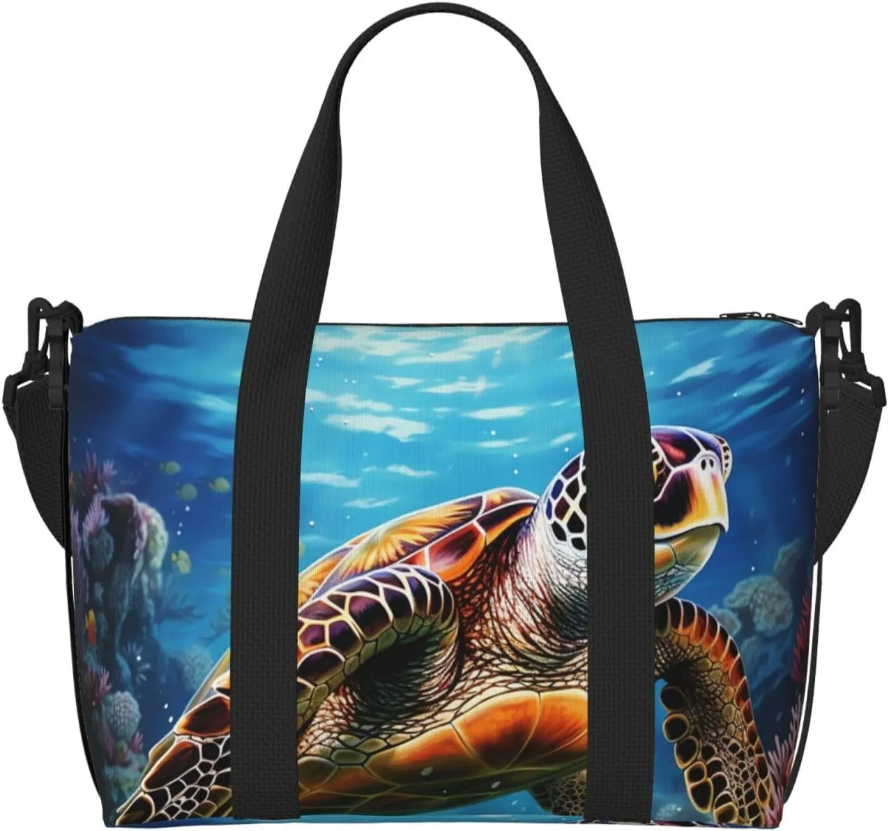 Sports Gym Bag for Women Men Travel Duffel Bag Tote Weekender Bag Carry on Overnight Bag for Travel Swimming Fitness Workout Sports Sea Turtles Diamond Painting Duffle Bag