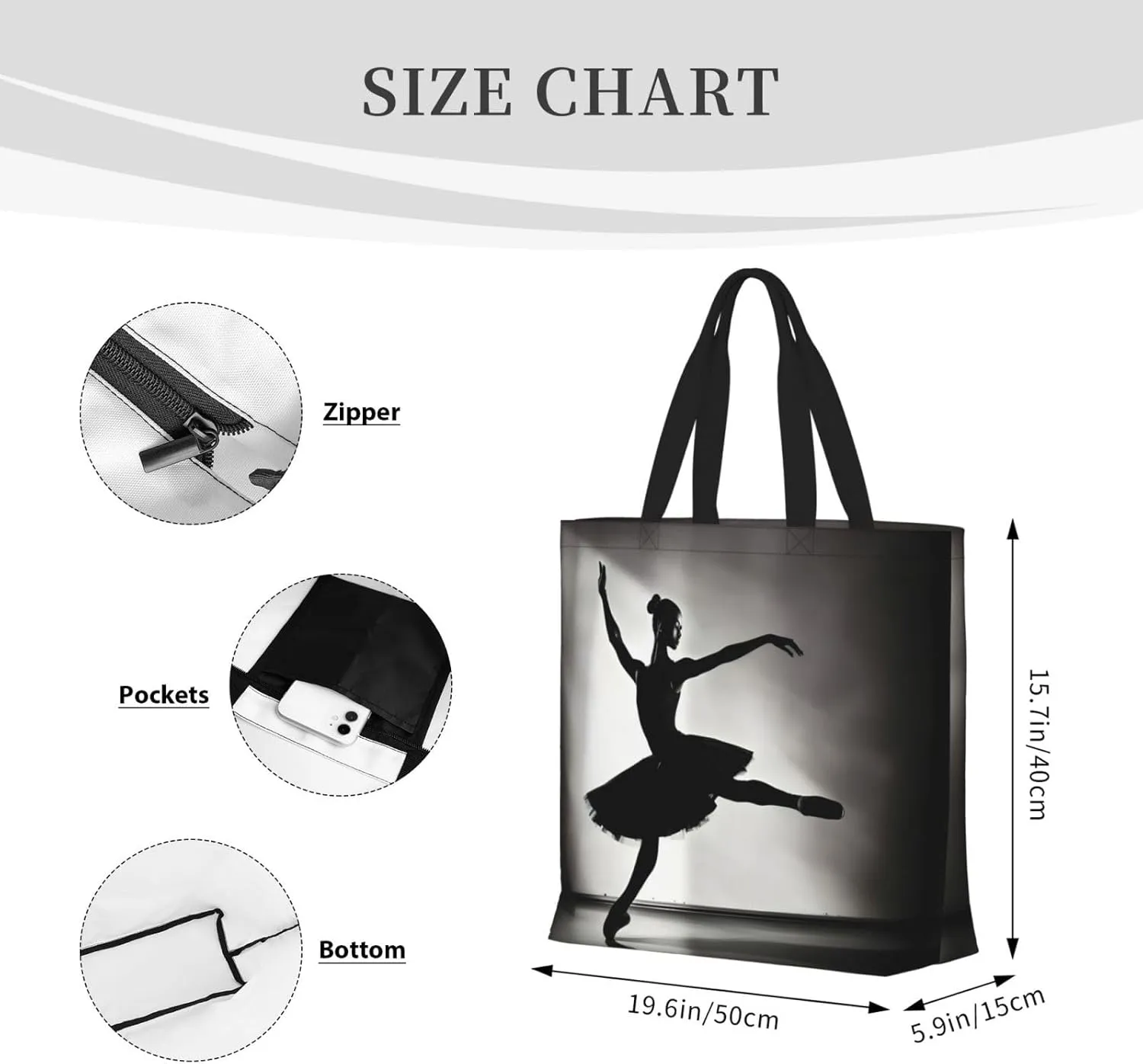 SSIMOO Cartoon Milk Cow Trendy Fashion Shopping Bags,Zippered Convenience Bag,Shopping Tote And Shoulder Bag