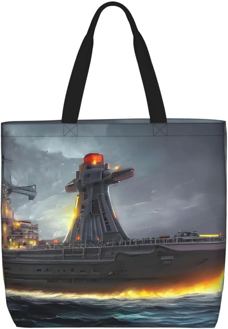 SSIMOO Mallard Ducks Trendy Fashion Shopping Bags,Zippered Convenience Bag,Shopping Tote And Shoulder Bag