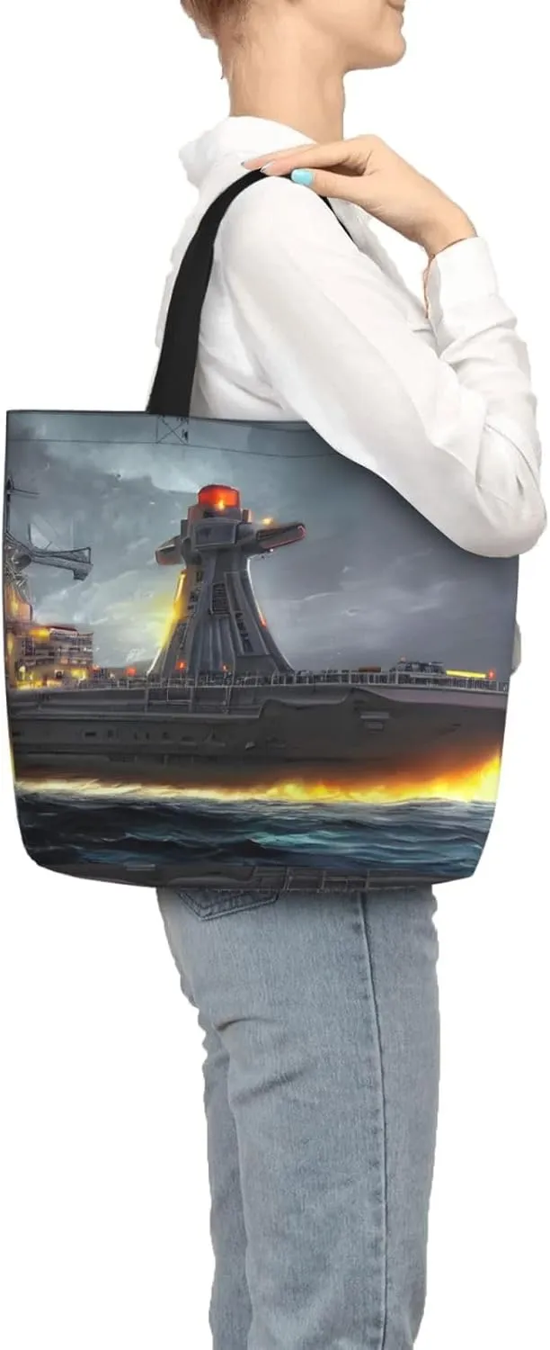 SSIMOO Mallard Ducks Trendy Fashion Shopping Bags,Zippered Convenience Bag,Shopping Tote And Shoulder Bag