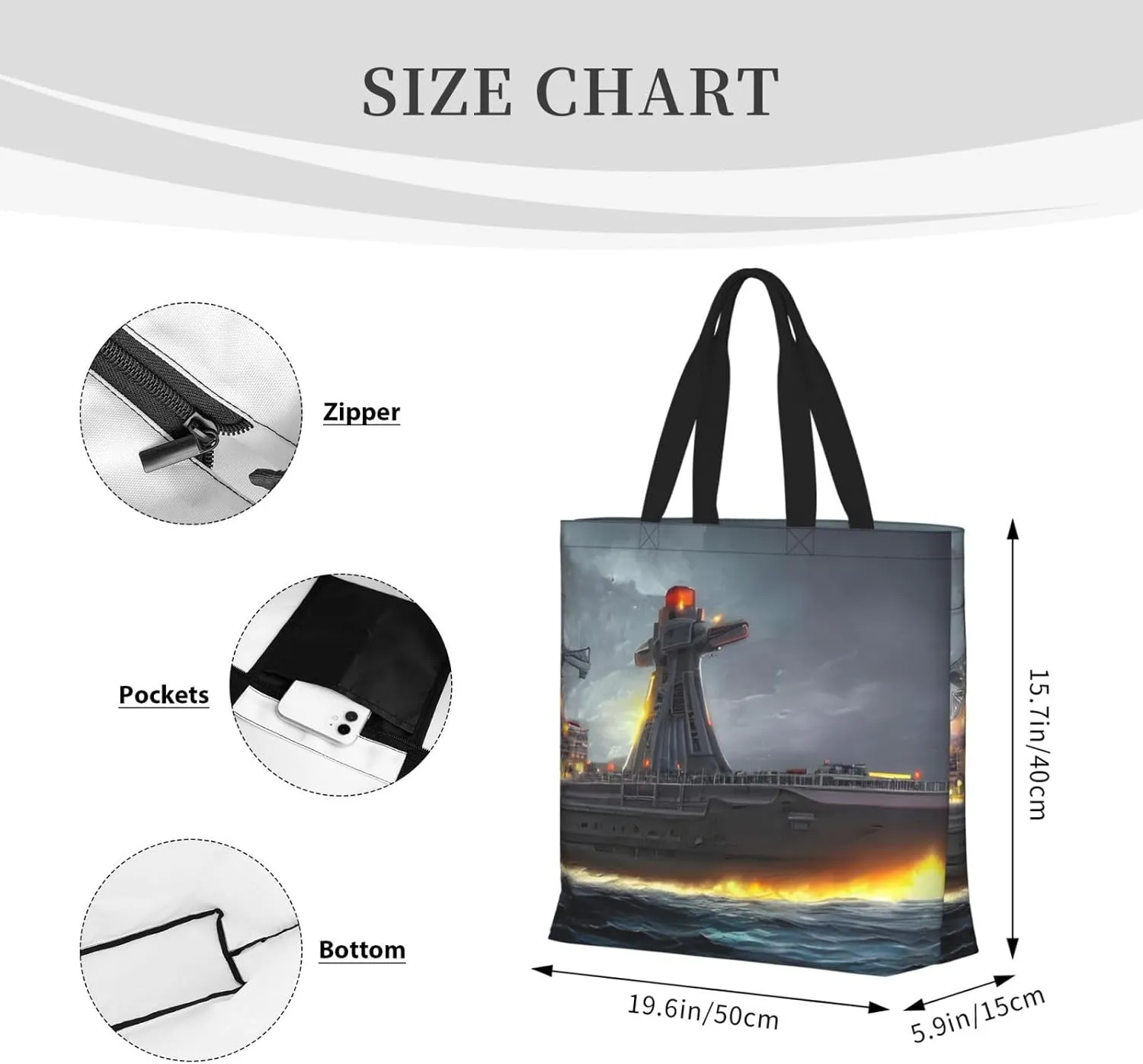 SSIMOO Mallard Ducks Trendy Fashion Shopping Bags,Zippered Convenience Bag,Shopping Tote And Shoulder Bag