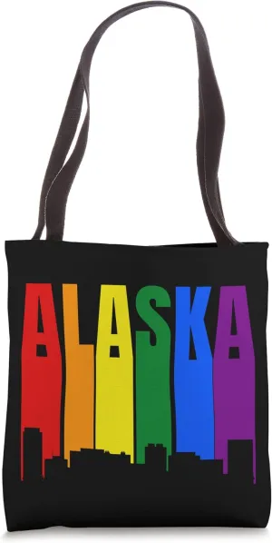 State Of Alaska LGBTQ Pride Flag - Progress Rainbow Tote Bag