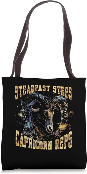 Steadfast Steps Capricorn Reps | Zodiac Sign | Horoscope Tote Bag