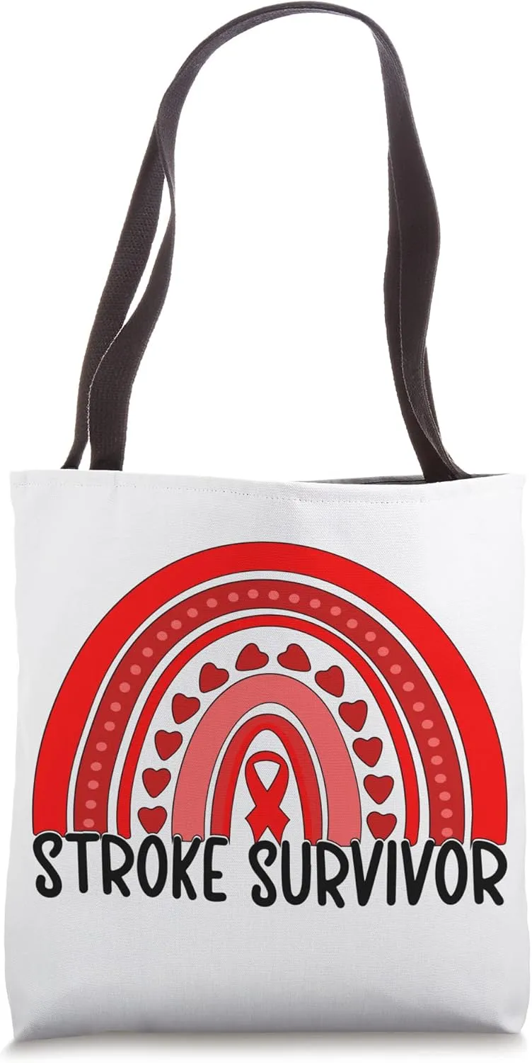 Stroke Survivor Rainbow Stroke Awareness Month Tote Bag