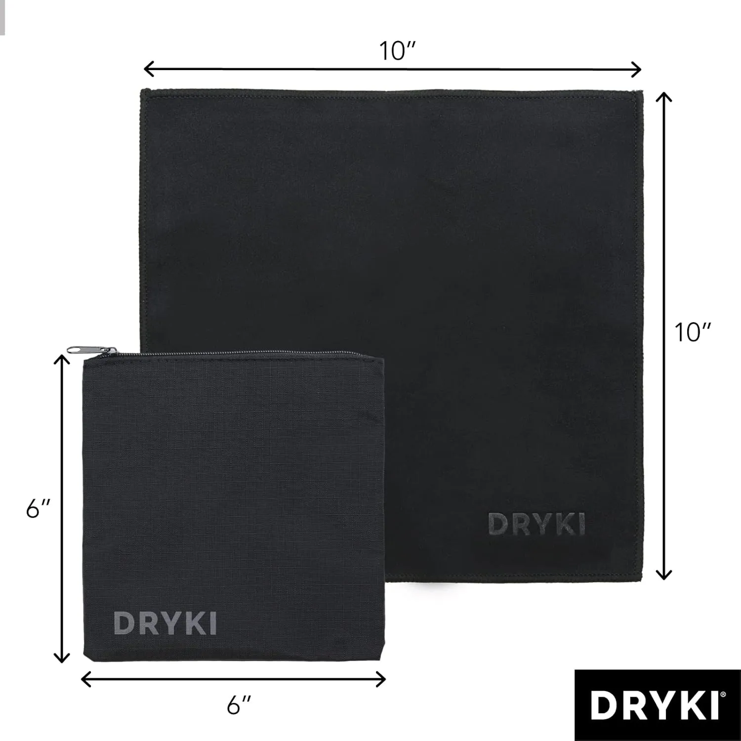 Sweat Absorbing Handkerchiefs - The Original Quick-Dry Microfiber Sweat Rags & Towels for Face, Hands, & Body - Perfect for Gym, Sports, and Work (Black: 5 Pack   Free Bag)
