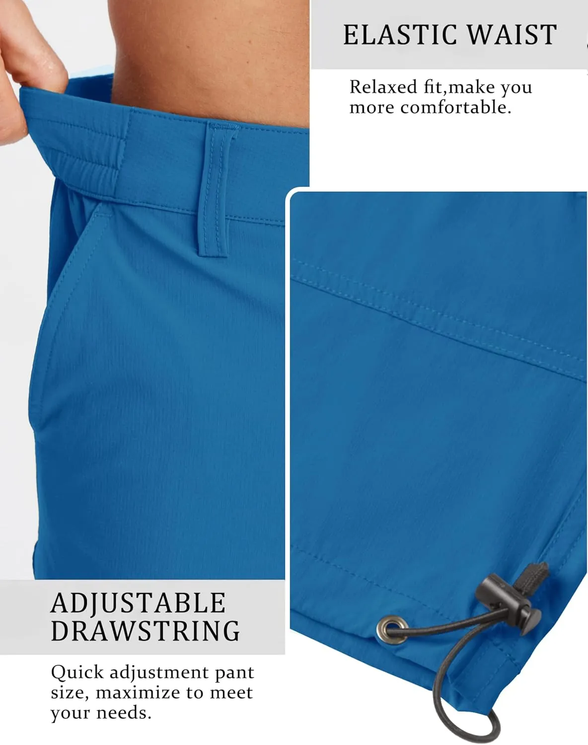 TACVASEN Men's Capri Pants 7 Pockets 3/4 Quick Dry Water Resistant Workout Hiking Summer Long Cargo Shorts Below Knee