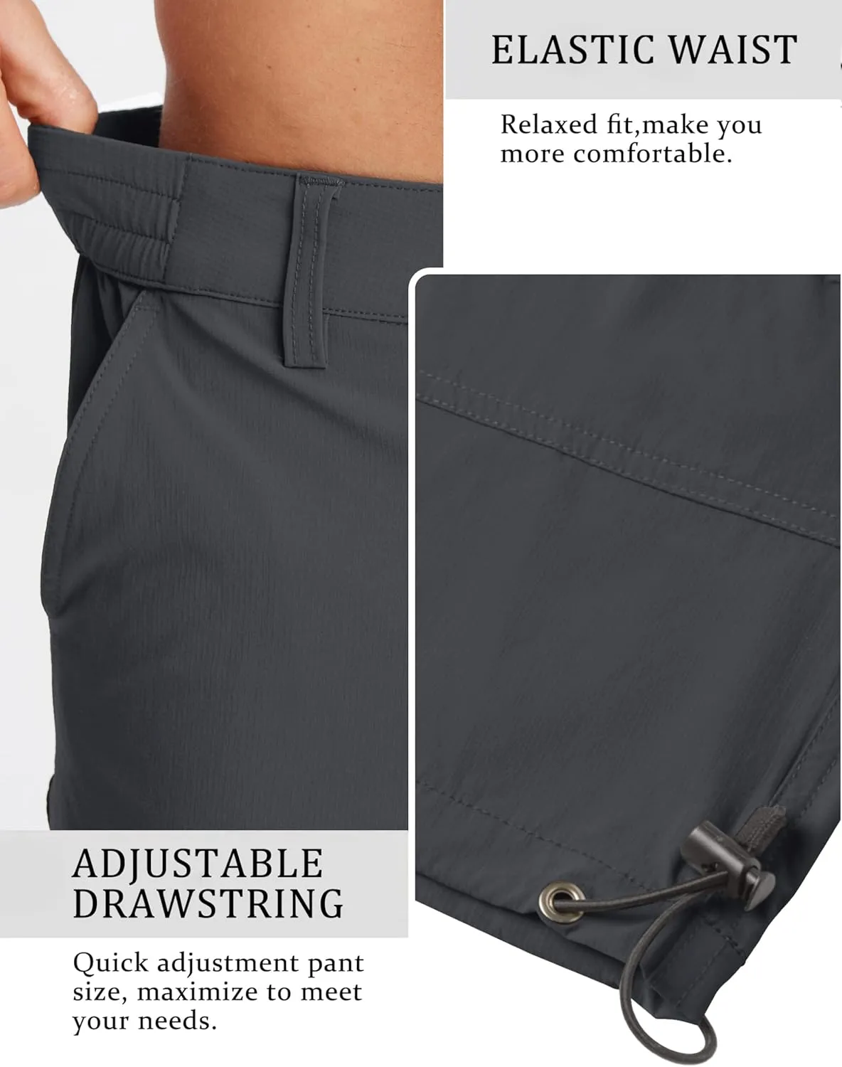 TACVASEN Men's Capri Pants 7 Pockets 3/4 Quick Dry Water Resistant Workout Hiking Summer Long Cargo Shorts Below Knee