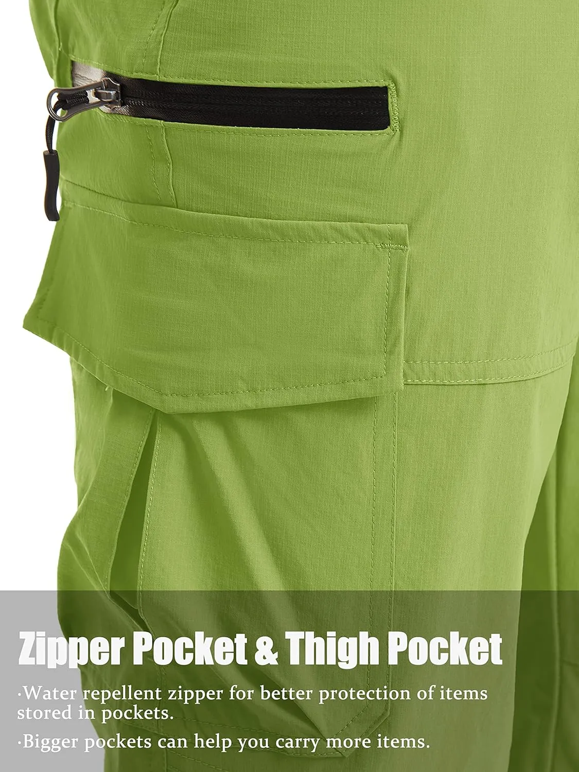 TACVASEN Men's Capri Pants Quick Dry Cargo Hiking Water Resistant Work Summer Long Shorts Below Knee