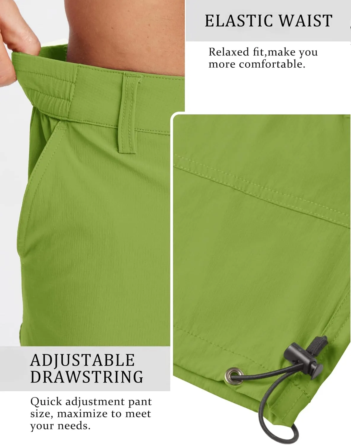 TACVASEN Men's Capri Pants Quick Dry Cargo Hiking Water Resistant Work Summer Long Shorts Below Knee