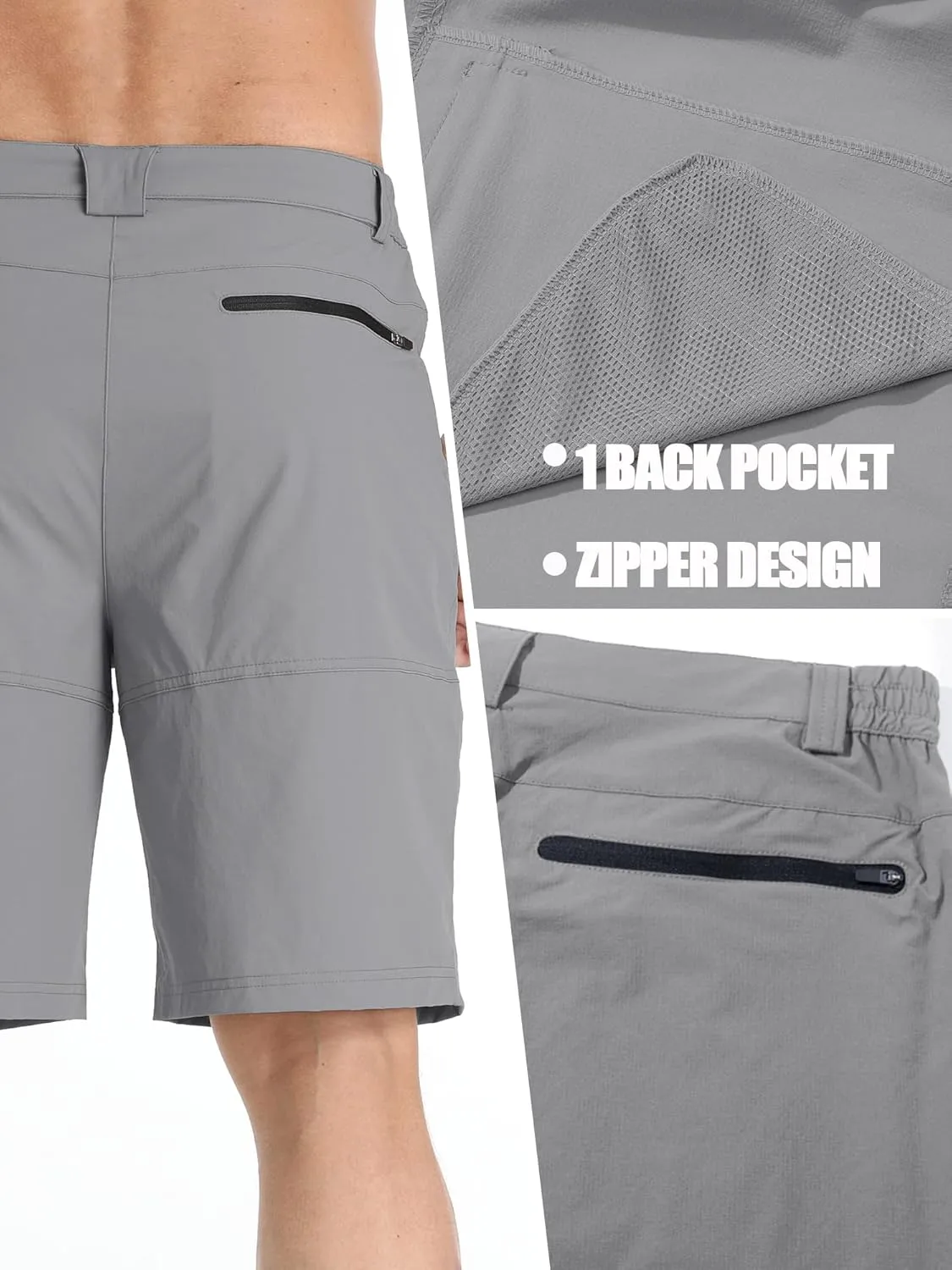 TACVASEN Men's Summer Outdoor Shorts Quick Dry Cargo Casual Work Hiking Shorts (NO Belt)