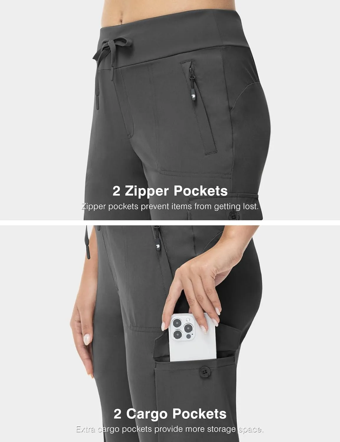 TBMPOY Women's Capri Pants Lightweight Quick Dry Hiking Cargo Pockets Casual Water Resistant Travel Cropped Cotton