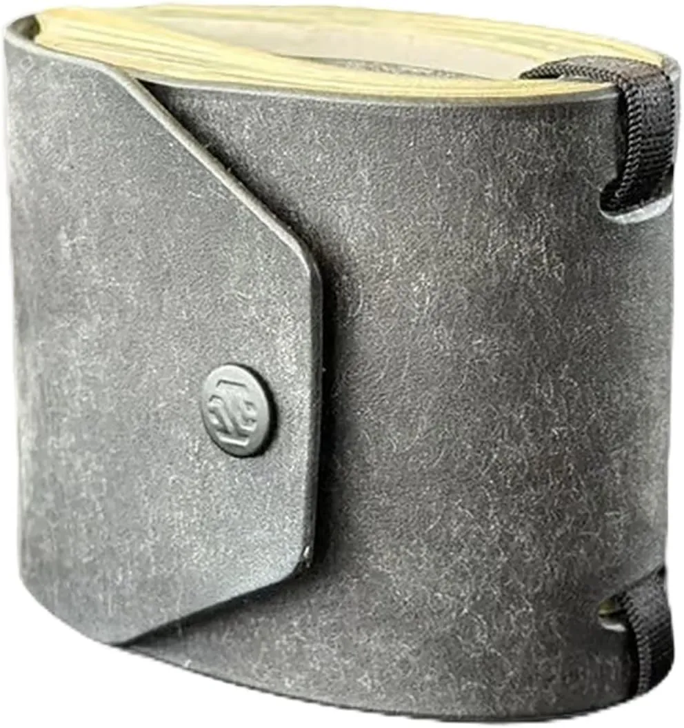 The Cash Wrap Wallet,Fast Cash Access Money Holder for Cash,Leather Money Wallet Organizer, Handy Purse Bands with Magnetic Clasp (grey)