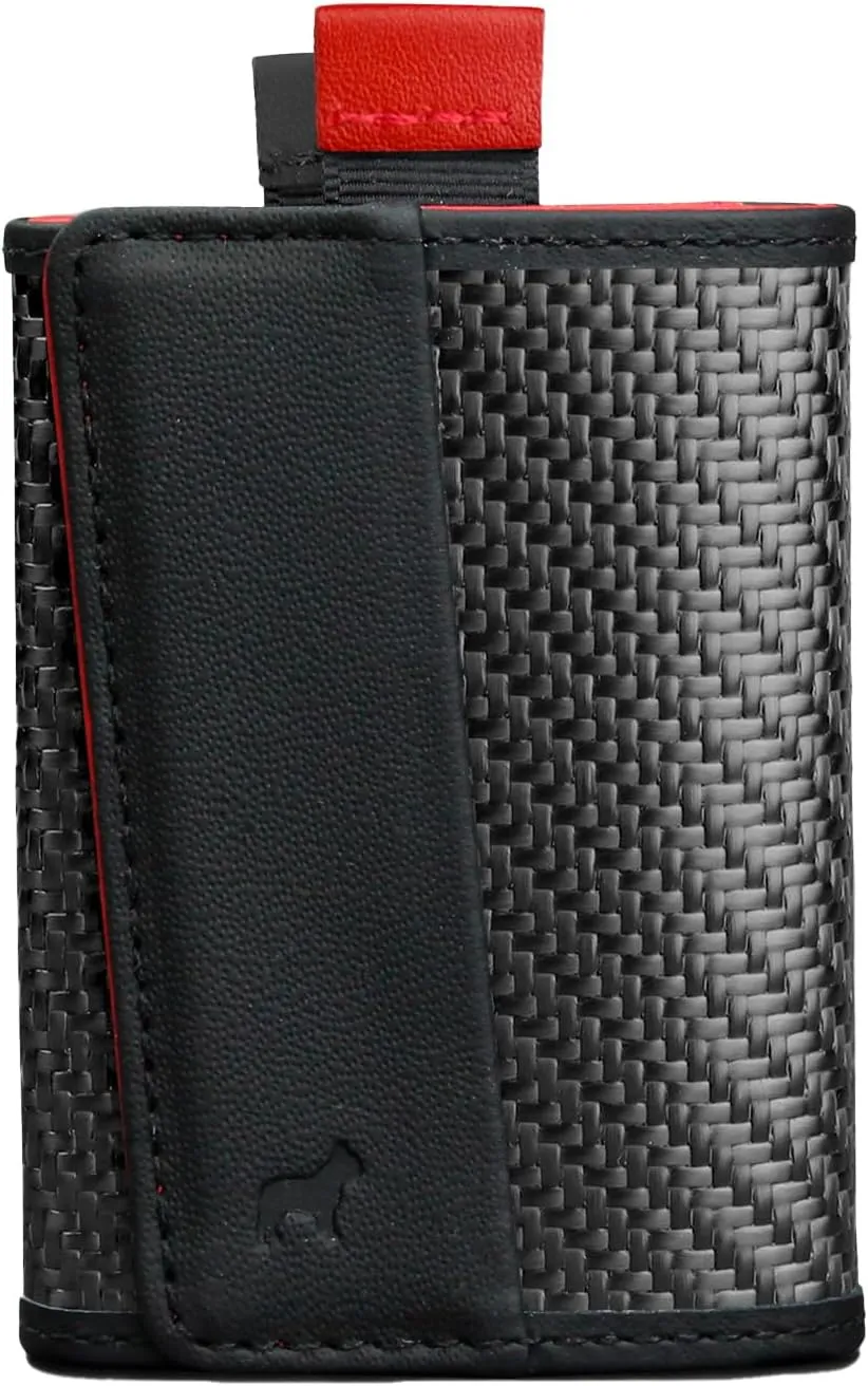 The Frenchie Co. Speed Wallet Mini, Ultra-Slim RFID Blocking Card Holder, Minimalist Front Pocket Wallet for Men & Women, Made of Carbon Fiber, Full-Grain Italian Leather