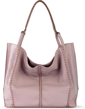 The Sak Los Feliz Large Tote Bag in Leather, Lined Purse with Single Shoulder Strap, Rosewood