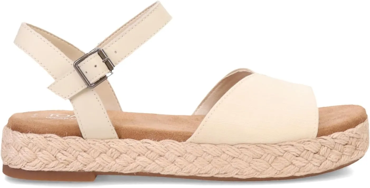 TOMS Womens Abby Platform Espadrille Casual Sandals Casual Low Heel 1-2" - Off White