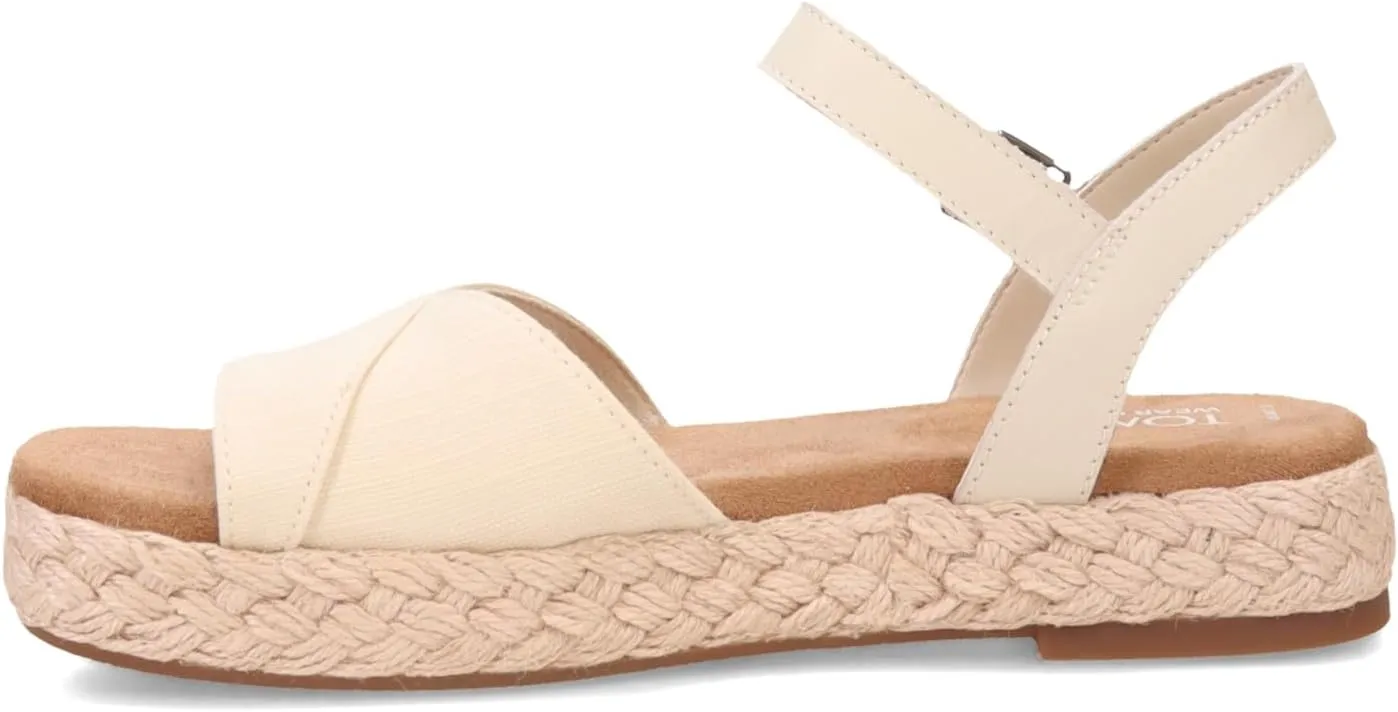 TOMS Womens Abby Platform Espadrille Casual Sandals Casual Low Heel 1-2" - Off White