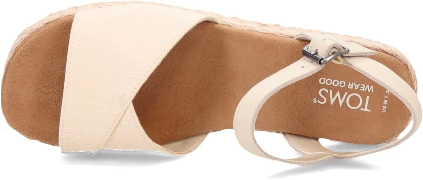 TOMS Womens Abby Platform Espadrille Casual Sandals Casual Low Heel 1-2" - Off White