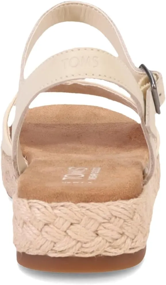 TOMS Womens Abby Platform Espadrille Casual Sandals Casual Low Heel 1-2" - Off White