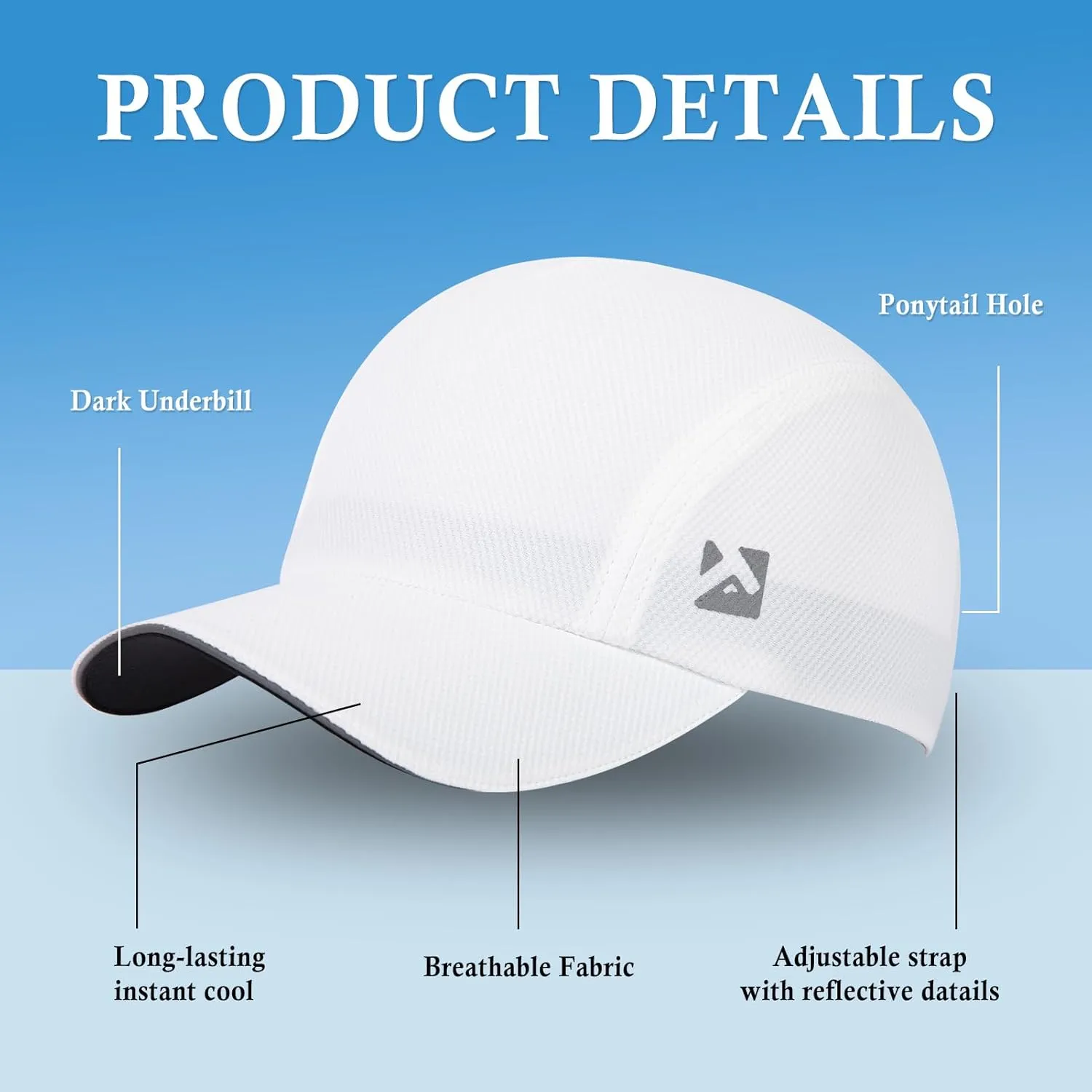 TOP-EX XL/XXL Ponytail Sun Baseball Cap for Women Cooling Running Hat Summer Breathable Mesh Hat