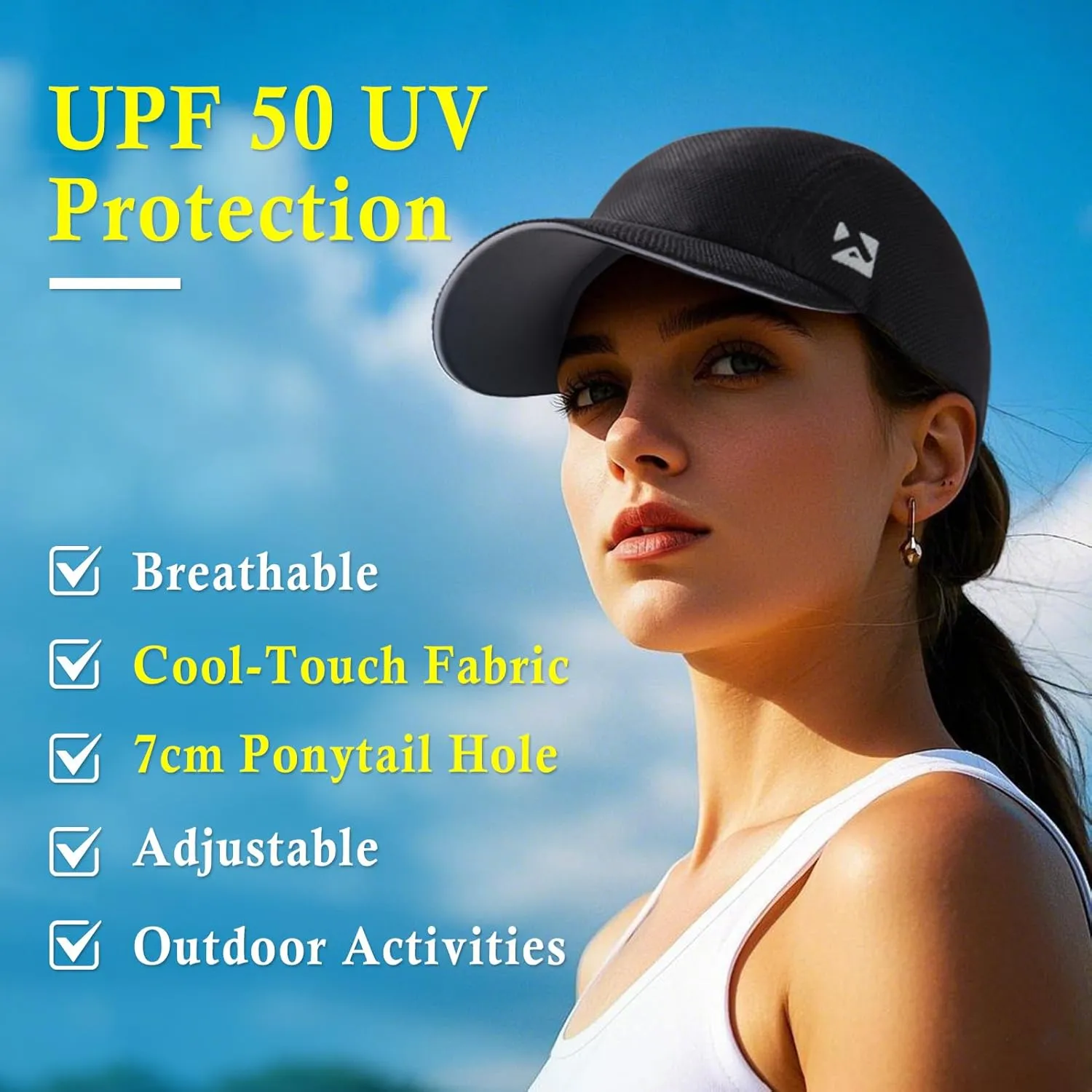 TOP-EX XL/XXL Ponytail Sun Baseball Cap for Women Cooling Running Hat Summer Breathable Mesh Hat