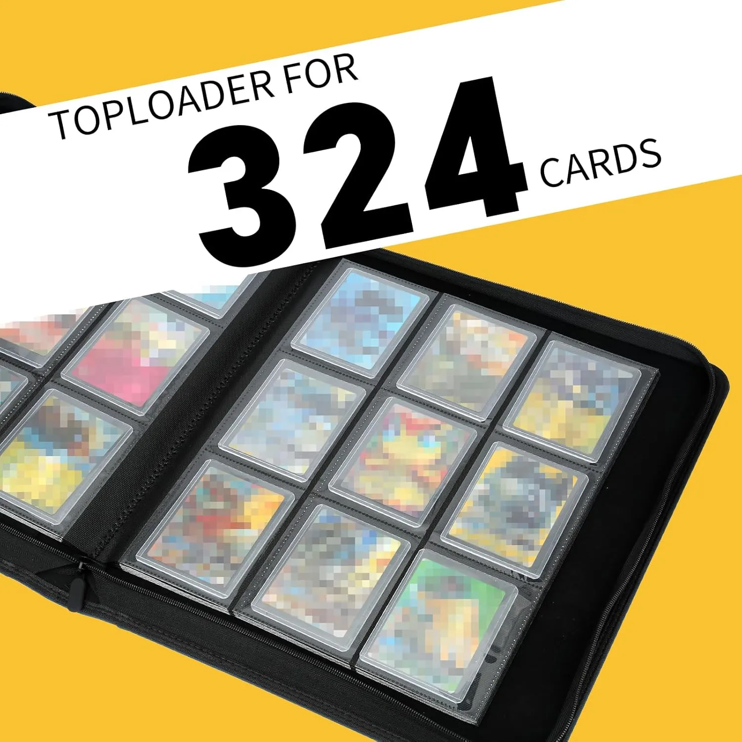 Toploader Binder, Holds 324 Toploaders, 9 Pocket Top Loader Binders with Sleeves for 3 x 4'' Toploaders, Double-Sided Pocket Top Loader Storage Binder, Trading Card Binder - Diamond Green