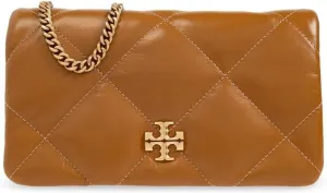 Tory Burch Women's Kira Diamond Quilt Chain Wallet Handbag Tan