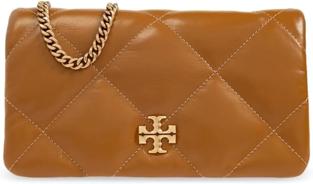 Tory Burch Women's Kira Diamond Quilt Chain Wallet Handbag Tan