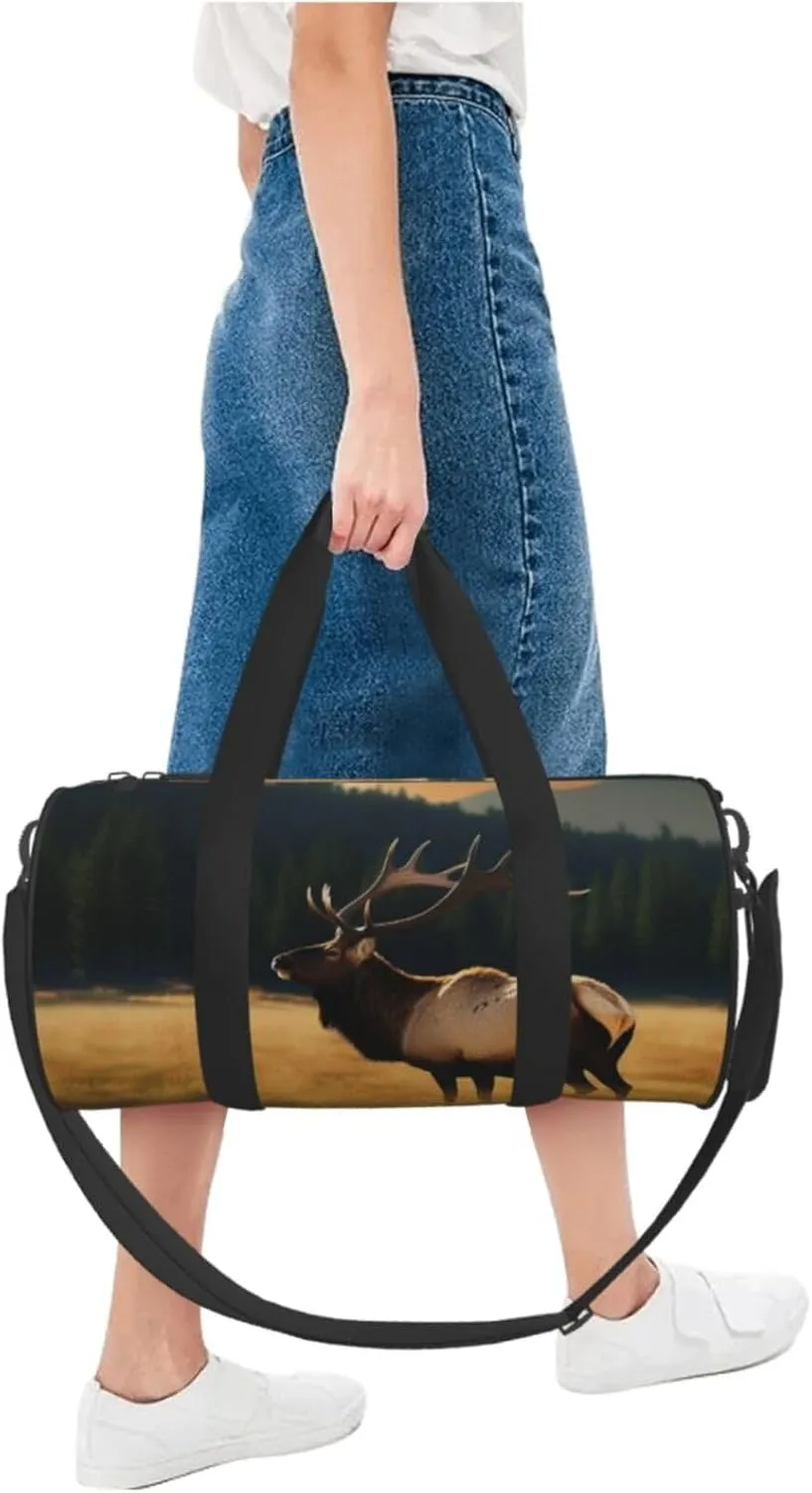 Travel Bag For Women,Elk In The Meadow Print Personal Item Duffle Bags,Weekend Travel Duffel Tote Bag,Travel Sport Gym Bag For Men,Airplane Travel Essentials For Flying
