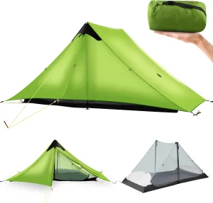 Ultralight Tent 3-Season Backpacking Tent 1 Person/2 Person Camping Tent, Outdoor Lightweight LanShan Camping Tent Shelter, Perfect for Camping, Trekking, Climbing, Hiking