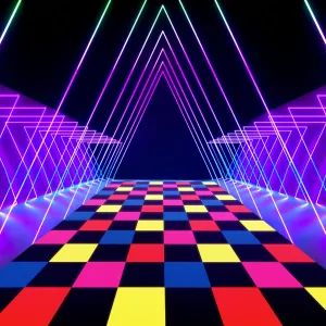 UNICORN ELEMENT Neon Dance Floor Light Up Dance Floor UV Blacklight Reactive Aisle Runners Glow in The Dark,Birthday Disco Neon Party Decoration Supplies 78.7inchx59inch(1 Pack)…
