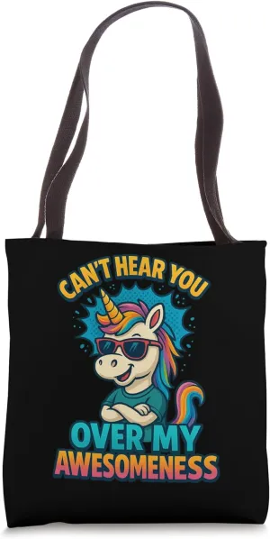 Unicorn Sayings Design - Too Cool for Criticism Tote Bag
