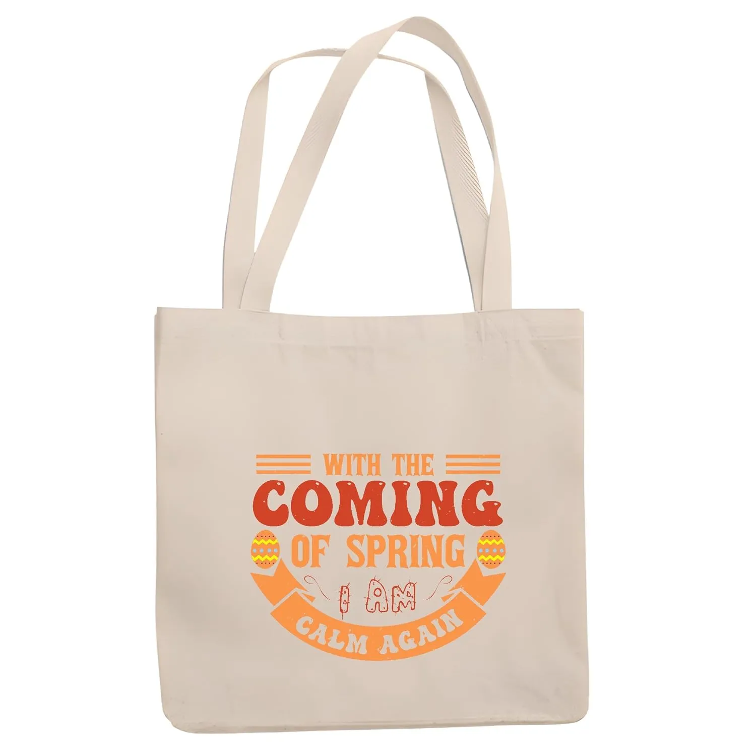 Uplift Your Mood This Spring Gifts to Inspire Peace and Joy Natural White Multicolor Canvas Tote Bag