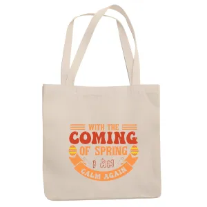 Uplift Your Mood This Spring Gifts to Inspire Peace and Joy Natural White Multicolor Canvas Tote Bag