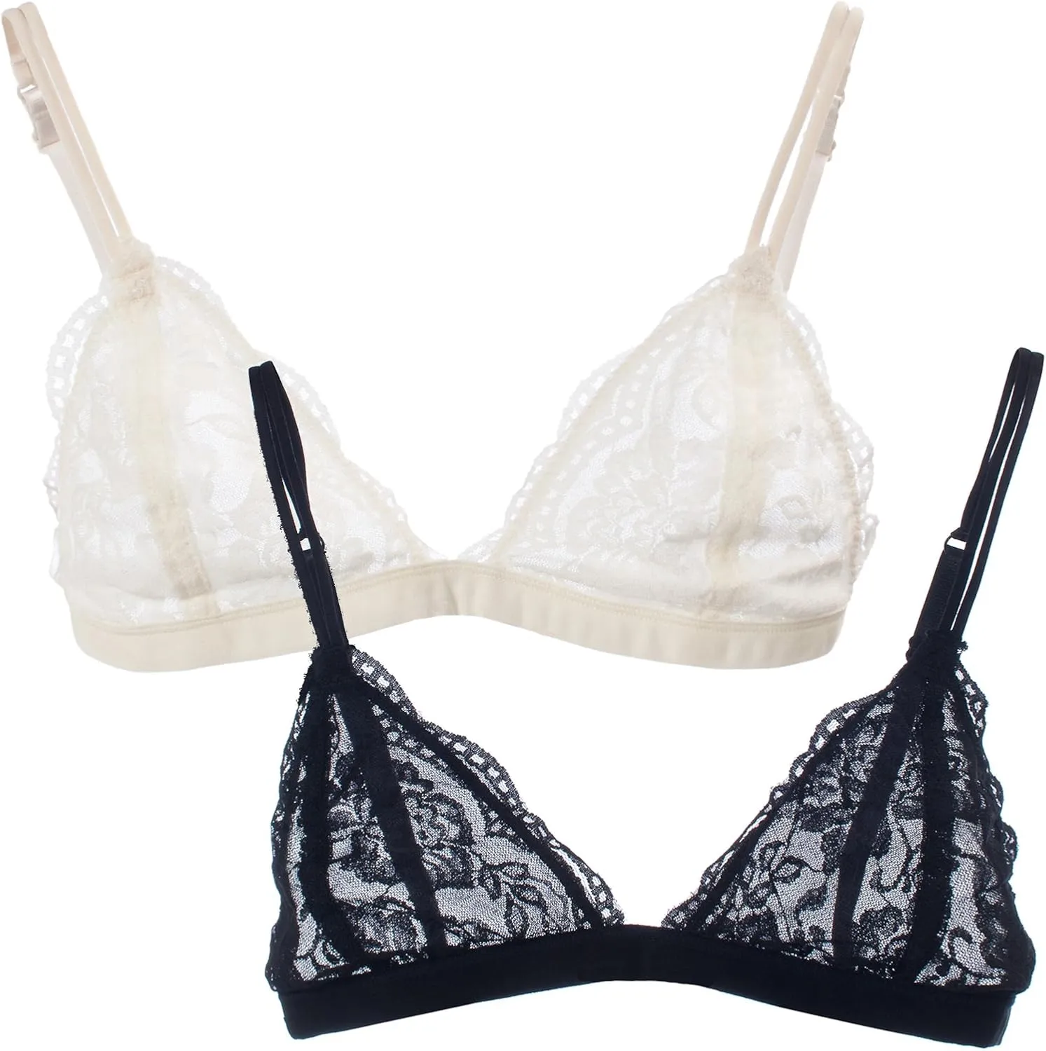 URBAN K Womens Semi Sheer Lace Sexy Bralette