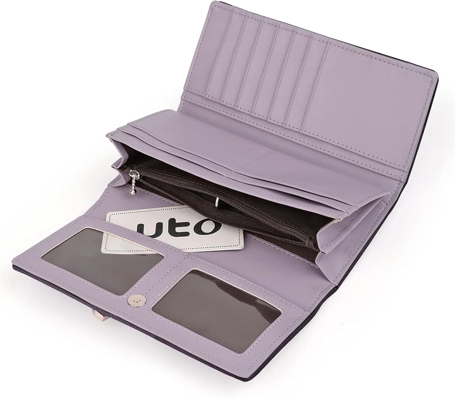 UTO RFID Wallet for Women Large Capacity PU Leather Card Holder Phone Case Zipper Pocket Purse Clutch