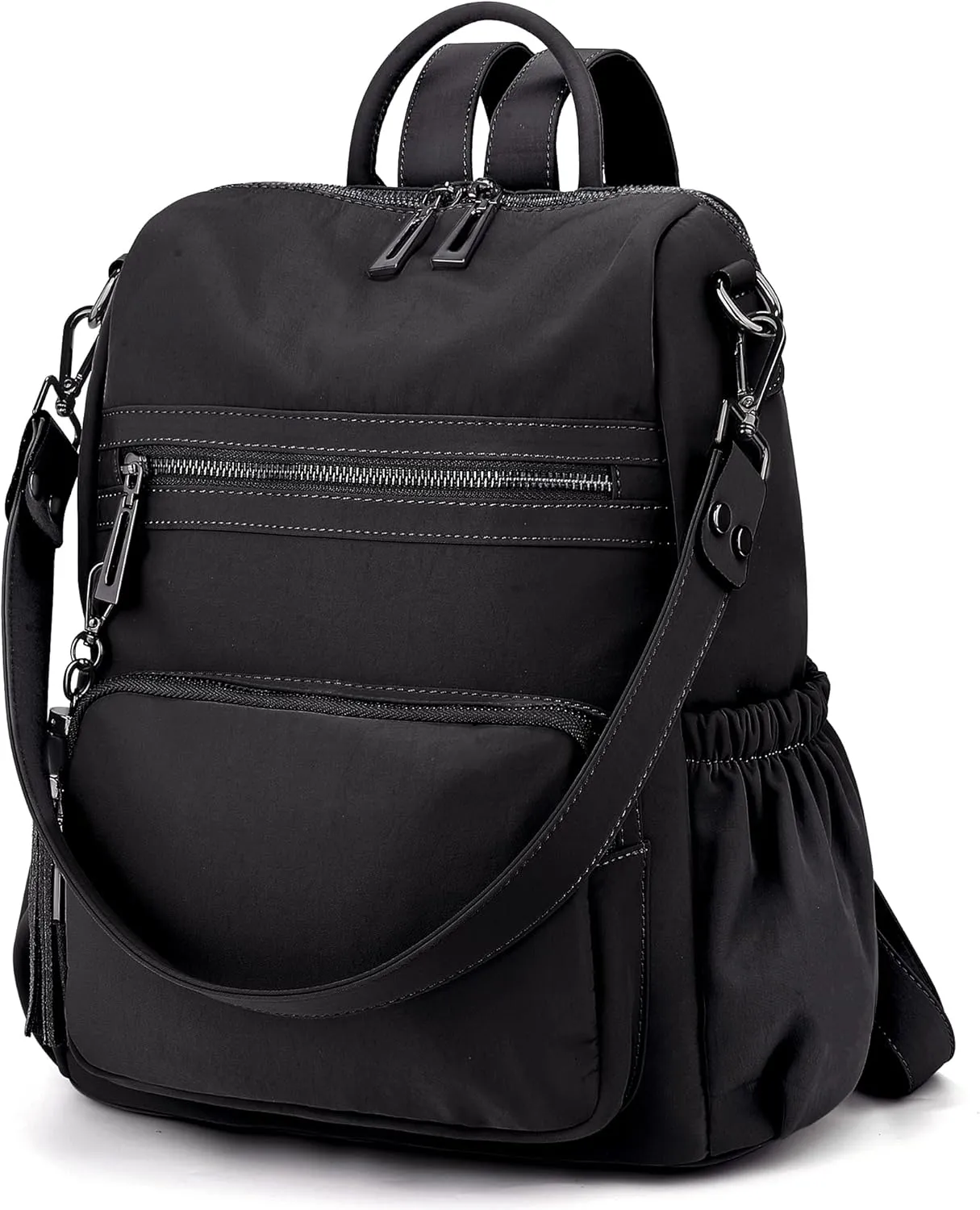 UTO Women Backpack Purse Leather Vegan Ladies Fashion Designer Rucksack Convertible Travel Shoulder Bag with Tassel
