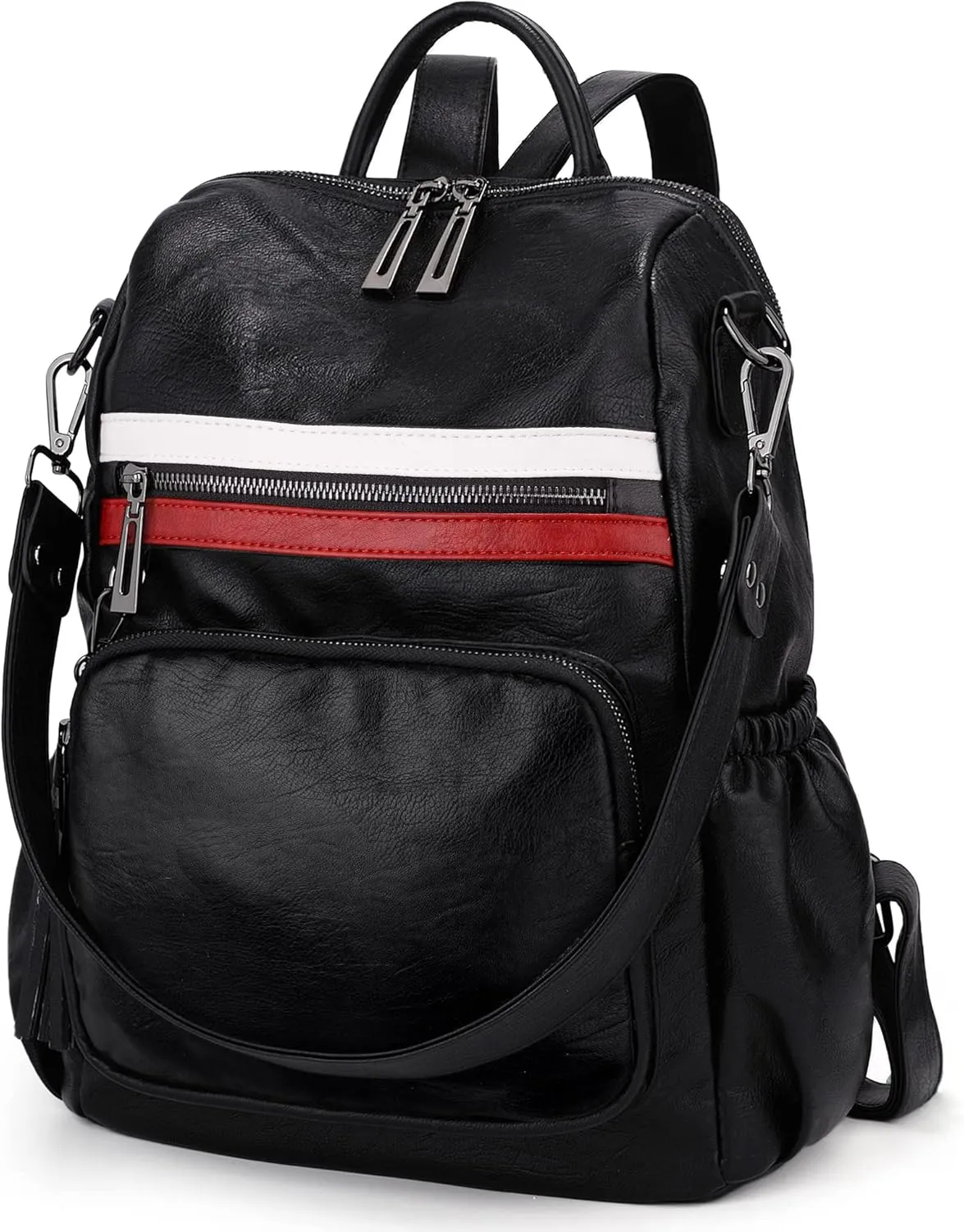 UTO Women Backpack Purse Leather Vegan Ladies Fashion Designer Rucksack Convertible Travel Shoulder Bag with Tassel