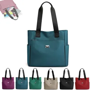 Utrum Large Capacity Water Repellent Multi Pocket Nylon Shoulder Bag, Waterproof Tote Bags for Women, Large Handbags Purses