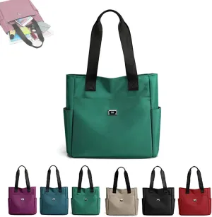 Utrum Large Capacity Water Repellent Multi Pocket Nylon Shoulder Bag, Waterproof Tote Bags for Women, Large Handbags Purses